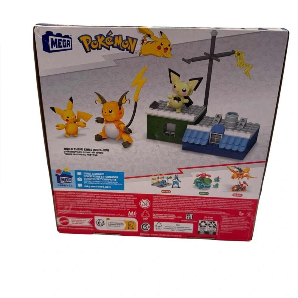 Pokémon MEGA Action Figure Building Toys, Pikachu Evolution Set with 159 Pieces